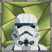 Stormtrooper Stainged Glass, Full Square Drill, 32 x 32cm